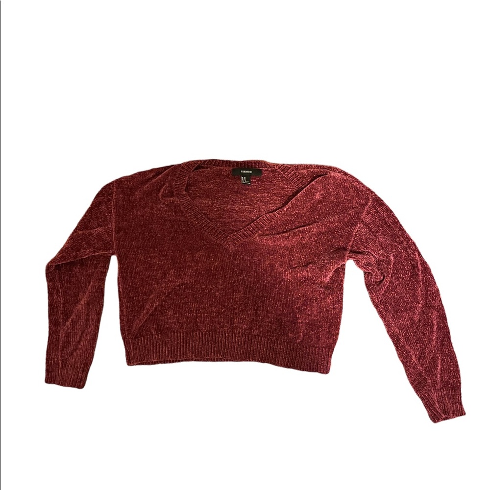 maroon cropped forever 21 sweater SIZE M
